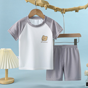 T-shirt Casual a maniche corte e Set di <span class=keywords><strong>abiti</strong></span> per ragazzi e ragazze dei personaggi dei cartoni animati per abbigliamento estivo per bambini - Product Image 1