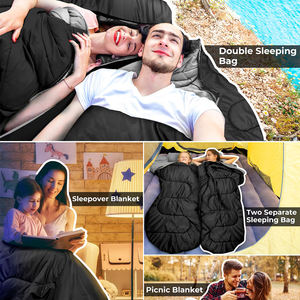 Sac de couchage double imperméable personnalisé pour 2 personnes, E-RIKE Factory, 4 saisons, compression, randonnée, <span class=keywords><strong>camping</strong></span> en plein air - Product Image 5