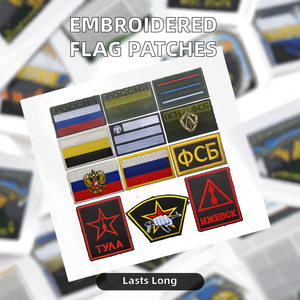 Parches Bordados Termoadhesivos de Tela Tejida, Insignias de Moral con Banderas y Símbolos, Forma Rectangular - Product Image 2