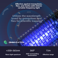 Lámpara Eléctrica Mata Mosquitos OMNI-CATCH, Trampa para Insectos Voladores Portátil de Alto Voltaje UV para Interiores del Hogar