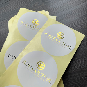 Autocollants personnalisés en feuille d'or imperméables - Autocollants personnalisés, étiquettes rondes avec logo pour l'emballage de la marque - Product Image 4