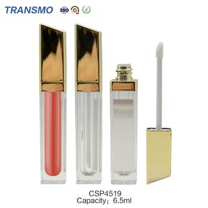 Envase para Brillo Labial con Tapa, Tubos Cuadrados Dorados para Brillo Labial de 6 ml, Envase de Plástico para Brillo Labial - Product Image 1