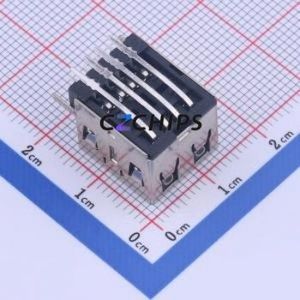 907-221A1029D10200 USB Connector Bent Lead Through Hole Connector Type-A USB 2.0 Female Right Angle Insert - Product Image 2