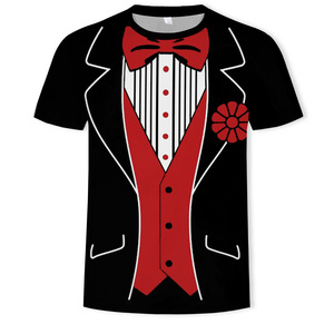 <span class=keywords><strong>T</strong></span>-shirt unisexe Fitspi imprimé en 3D, motif costume de smoking et cravate, drôle et original, à manches courtes, respirant, idéal pour <span class=keywords><strong>l</strong></span>'é<span class=keywords><strong>t</strong></span>é, les fêtes et le cosplay - Product Image 4