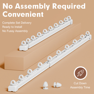 Cuttable Telescopic Adjustable <b>Curtain</b> Rail Flexible Length Aluminium Window Track - Product Image 5