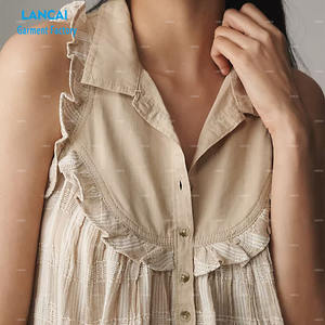 Haut sans manches à une épaule pour femme avec design en maille, forme mince, effet micro-transparent - Product Image 4