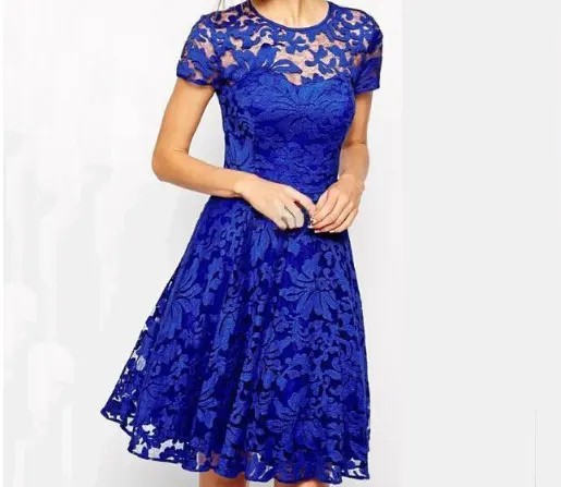 Latest ladies dresses western short sleeve fashion woman floral printing chiffon dress lace dress