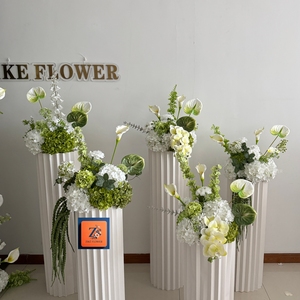 Pilares Decorativos <span class=keywords><strong>para</strong></span> Bodas, Centros de Mesa con Flores Artificiales de Amaranto Verde y Blanco, Accesorios <span class=keywords><strong>para</strong></span> Fotomatón, Decoración con Bolas de Flores <span class=keywords><strong>para</strong></span> <span class=keywords><strong>Eventos</strong></span> - Product Image 1
