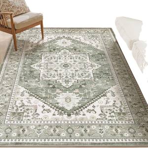 พรมเปอร์เซียลายเมดัลเลียนรูปสี่เหลี่ยมผืนผ้า ยี่ห้อว่านซินหลง ผลิตจากกำมะหยี่คริสตัล ซักทำความสะอาดได้ เหมาะสำหรับตกแต่งห้องนั่งเล่นและบ้าน - Product Image 3