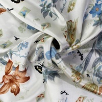 Tissu en soie imprimé, motif personnalisé, soie de mûrier 14/16/19/22/25 momme
