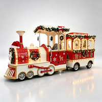 Train touristique sans rails sur le thème de Noël, équipement de parc d'attractions, manèges certifiés CE pour centres commerciaux extérieurs et festivals