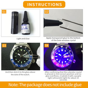 1 pezzo ciclope vetro quadratino rotondo vetro con lente orologi negozio di cristallo accessori accessori parti orologio - Product Image 3