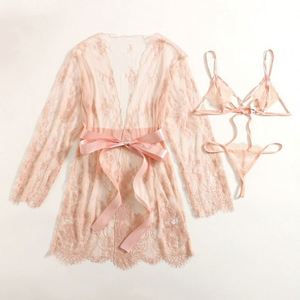 Sfy2559 Fournisseur chinois en gros de lingerie sexy grande taille, ensemble de demi-slip en dentelle, lingerie érotique sur mesure en grande taille, 3 pièces - Product Image 5