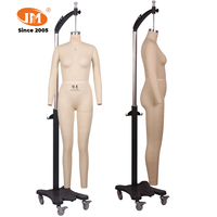 Maniquí de Costura Junmei para Mujer, Plegable, de Fibra de Vidrio, Cubierto de Tela, de Cuerpo Entero, sin Cabeza, en Pose de Pie
