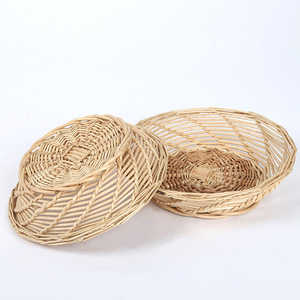 Cesta de Mimbre Tejida a Mano de 25x8cm, Color Natural, Cesta para Almacenamiento y Exhibición de Frutas y Verduras - Product Image 1