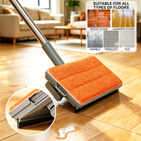 Nettoyeur de ventilateur de plafond en microfibre 3 en 1, brosse, plumeau et serpillière pour le nettoyage domestique avec long manche en acier inoxydable et bande de caoutchouc