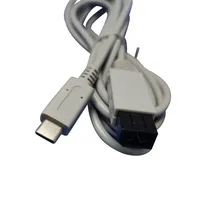 Câble gris de haute qualité de 2 m pour console de jeu Wii, chargeur PD, câble de charge