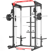 Estación Multifunción de Musculación con Poleas, Jaula de Potencia para Gimnasio en Casa, Entrenador Funcional, Rack de Potencia con Cables
