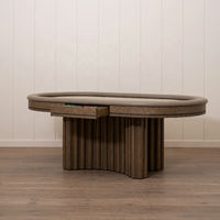 Table de jeu de Blackjack sur mesure en bois massif de luxe, table de poker ronde/ovale professionnelle pour 10 personnes avec chaises