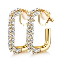 Boucles d'oreilles à clipser sans perçage, forme goutte d'eau, ronde, carrée, perle, nœud torsadé, fleur, papillon, cœur, pour femmes
