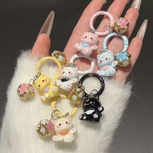 Llaveros de Resina con Forma de Gatito y Campana Pequeña, Colgante para Bolsa, 6 Colores a Elegir, Regalos de Joyería para Mujeres - Product Image 1