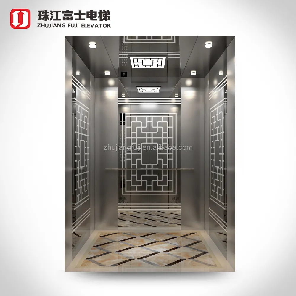 ZhuJiangFuji Profesional 8 Orang Komersial Lift Keselamatan Penumpang Etsa Lift Kabin