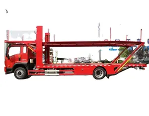 EURO 6 red towing 3 cars tow truck wheel lift