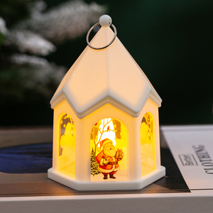 Lanterne LED de Noël 3D triangulaire jaune, à intensité variable, écologique, indice IP33, en plastique ABS, à piles, éclairage intérieur - Product Image 4