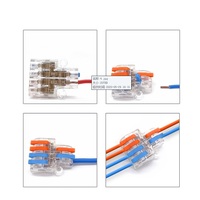 Sundimo Fil électrique Compact Connecteurs à connexion rapide Levier Fil Écrou Connecteur Assortiment de bornes pour 28-12 AWG 2 en 4 sorties