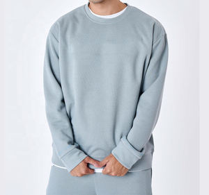 Vente en gros de sweat-shirt à col ras du cou bouffant vierge de haute qualité avec logo personnalisé sweat-shirt à capuche en coton surdimensionné pour hommes - Product Image 1