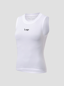 Débardeur sans manches en tissu mesh respirant, léger et à séchage rapide, col rond blanc pour femme, avec logo personnalisé, pour la remise en forme, la salle de sport, les sports de plein air - Product Image 2