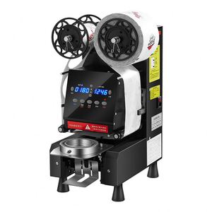 Electric Fully Automatic Heat Sealing <b>Machine</b> for Paper <b>Plastic</b> Cups Beverage Cartons 90/95mm Bubble Milk Tea Cups Commercial - Product Image 3
