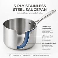 Casserole en acier inoxydable 304 de qualité supérieure pour la préparation de sauces gourmandes, ustensiles de cuisine professionnels pour restaurants, qualité d'exportation