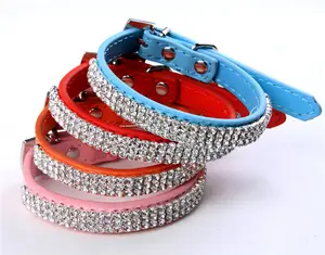 Vật Nuôi Phụ Kiện Pha Lê Đồ Trang Sức Kim Cương Bling Rhinestone Pet Mèo Con Chó Cổ Áo Dây Xích