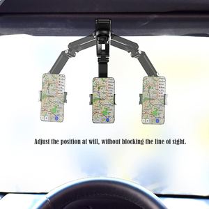 Support de téléphone de voiture rotatif et rétractable pour rétroviseur, support de téléphone de voiture pour pare-soleil, support de téléphone pliable rotatif à 360° - Product Image 5