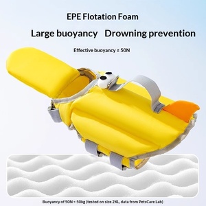 Maillot <span class=keywords><strong>de</strong></span> bain pour <span class=keywords><strong>chien</strong></span> Hippie Dog en tissu Oxford, style dessin animé animal, grands yeux, mignon, japonais-coréen, avec flottabilité pour la natation et gilet <span class=keywords><strong>de</strong></span> sauvetage - Product Image 4