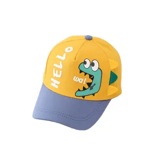 Mode Kinder niedlichen Dinosaurier Muster Sonnenschutz Hut benutzer definierte Logo Kinder Baseball mütze