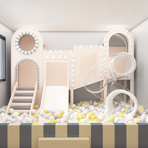 Centri commerciali per la scuola uso domestico interattivo resistente alle intemperie palla Pit Climbing scivolo per bambini <span class=keywords><strong>parco</strong></span> <span class=keywords><strong>giochi</strong></span> al coperto con pannelli di sicurezza ai bordi - Product Image 2