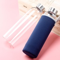 Vente en gros de tasses de boissons gazeuses simples de qualité bouteille d'eau en verre écologique pour les enfants