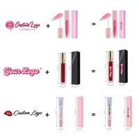 Nouveau Kit Luxueux de Brillant à Lèvres Crème Mat Naturel Marque Privée et Crayon Contour des Lèvres Brun Liquide