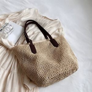 Borsa in Lana Intrecciata Trasparente con Tracolla Larga, Borsa da Spiaggia in Tessuto Intrecciato con Catena, Borsa da Ragazza in Bambù - Product Image 4