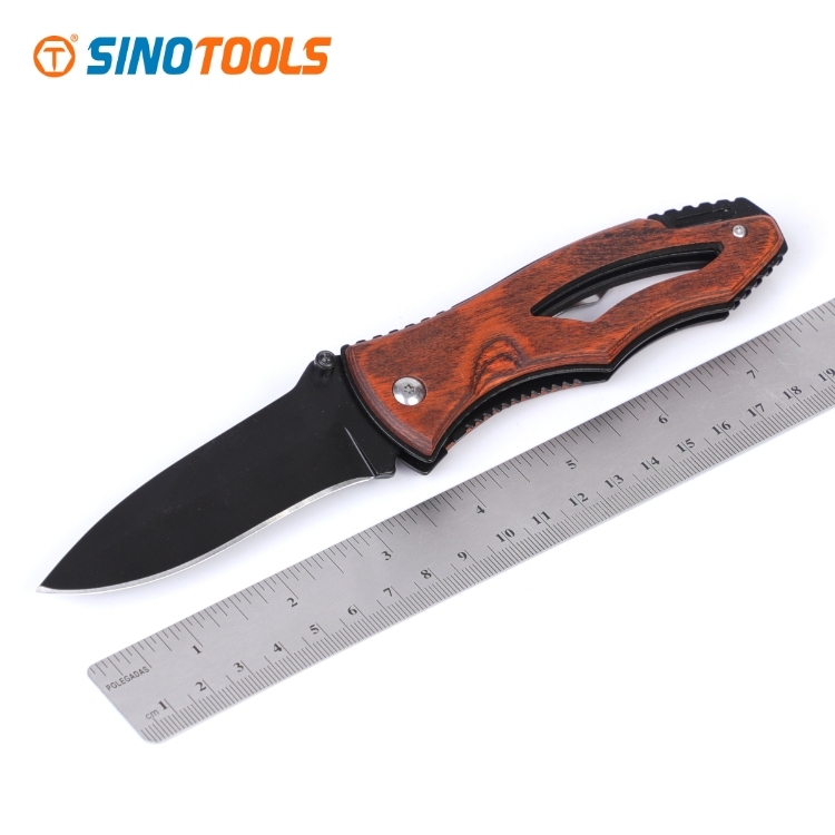 Wholesale High Quality Camping Tactical Wooden Handle Folding Pocket Knife