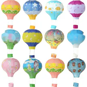 2022热气球灯笼定制印刷有竞争力的价格环保中国彩虹纸灯笼派对用品