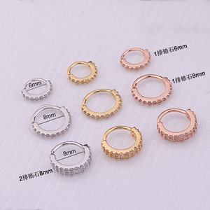 Pierres brillantes CZ en cristal et diamant, ensemble de pavé, <span class=keywords><strong>Piercing</strong></span> en or, Clip de narines, pince-nez Sexy, anneaux pour femmes, 1 pièce - Product Image 3