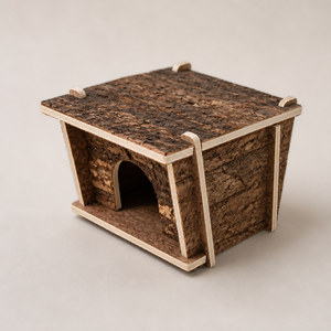 Casetta per Piccoli Animali a Forma di Albero in Sughero con Porta ad Arco per Criceti e Porcellini d'India - Product Image 2