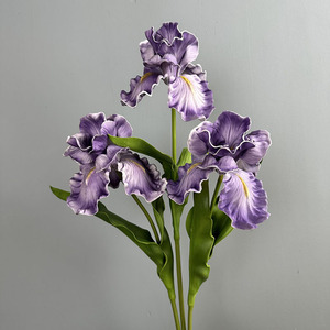 Fleurs d'<span class=keywords><strong>iris</strong></span> artificielles en PU, toucher réel, longues tiges, <span class=keywords><strong>iris</strong></span> pour bouquet de mariage, arrangement floral pour la maison, décoration - Product Image 6
