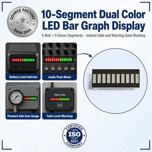 10-segment LED-staafdiagram Rood Groen Licht Opvallend elektronisch apparaat Digitaal niveau Spanningsindicator Scherm - Product Image 3