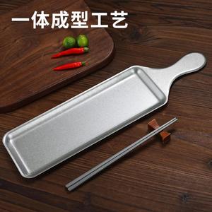 Stainless Steel Barbecue Plate Snack Plate Sushi Plate Hot Pot Plate Dessert Plate Creative Narrow Side Tray - Product Image 5