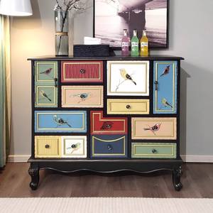 Aparador de Madera Estilo Americano Vintage, Estilo Mediterráneo Antiguo, con Nueve Compartimentos para Almacenamiento de Flores, para Sala de Estar - Product Image 5