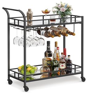 من ذهب Ama zon ، مع 2 رفوف بالمرايا ، حوامل نبيذ زجاجية ، بار منزلي - Product Image 2